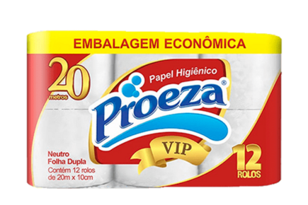 Papel Higiênico Proeza Folha Dupla – Pacote com 12 Rolos
